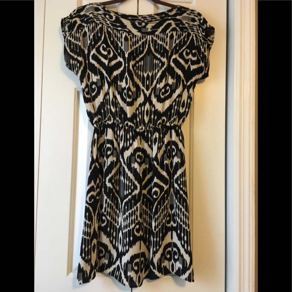 Silk ikat print dress